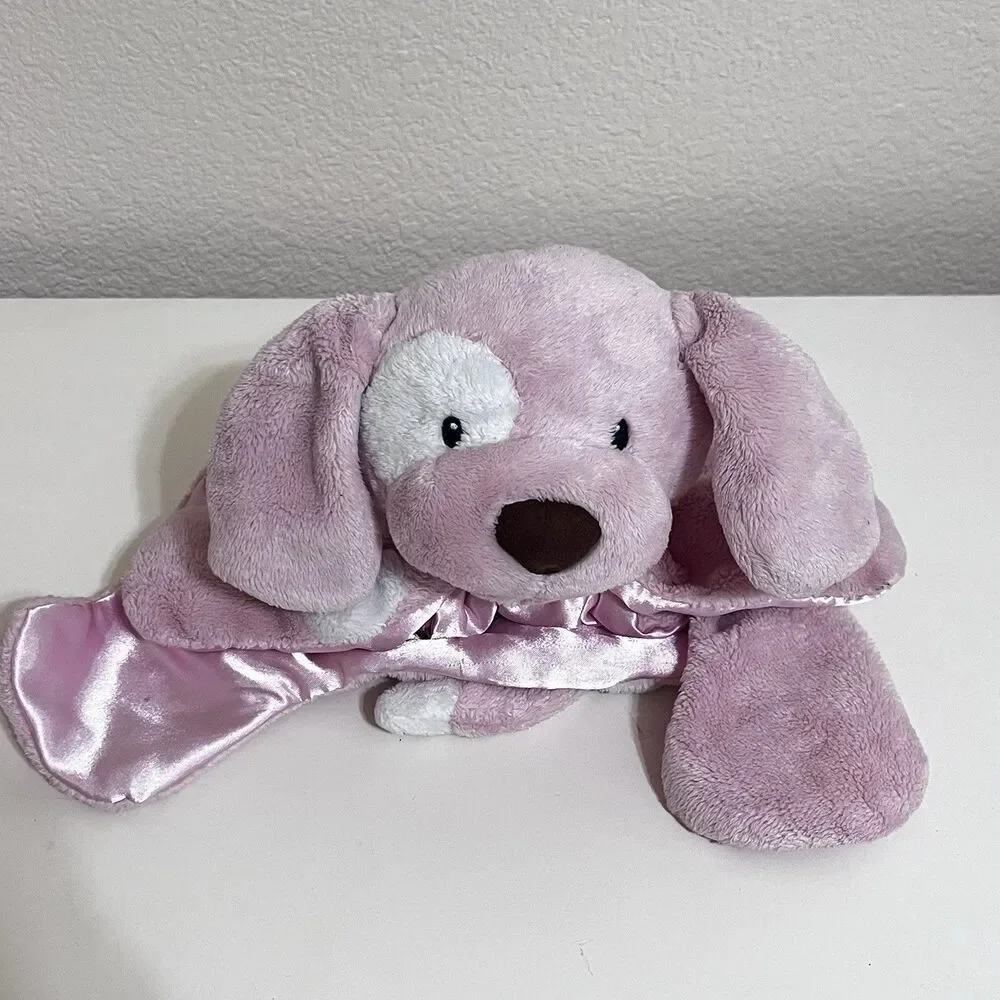 Baby Gund Pink Spunky Huggybuddy Puppy Dog Security Blanket Lovey Satin 6047441
